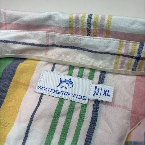 Southern Tide Plaid Madras Performance Button Down Shirt Coastal Passage Mens XL - Picture 7 of 9